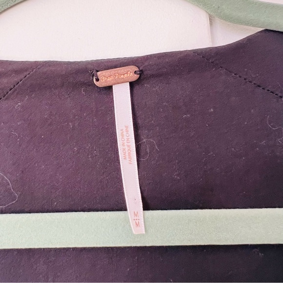 Free People Wonderland Black Floral Button Down Mini Dress Size Medium - Picture 7 of 10